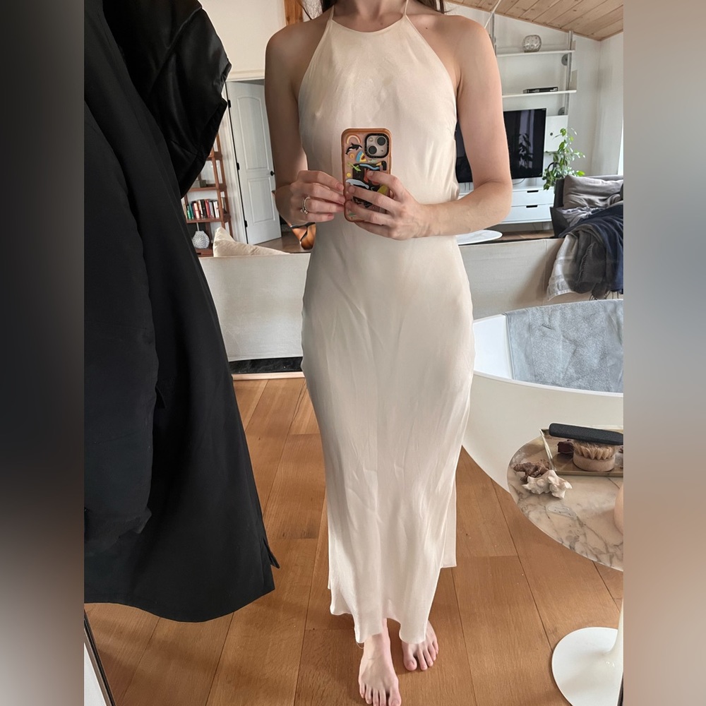 White satin maxi
